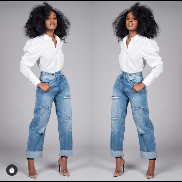 Kyra Danaya Collection Crossover Denim Jeans - Picture 1 of 1